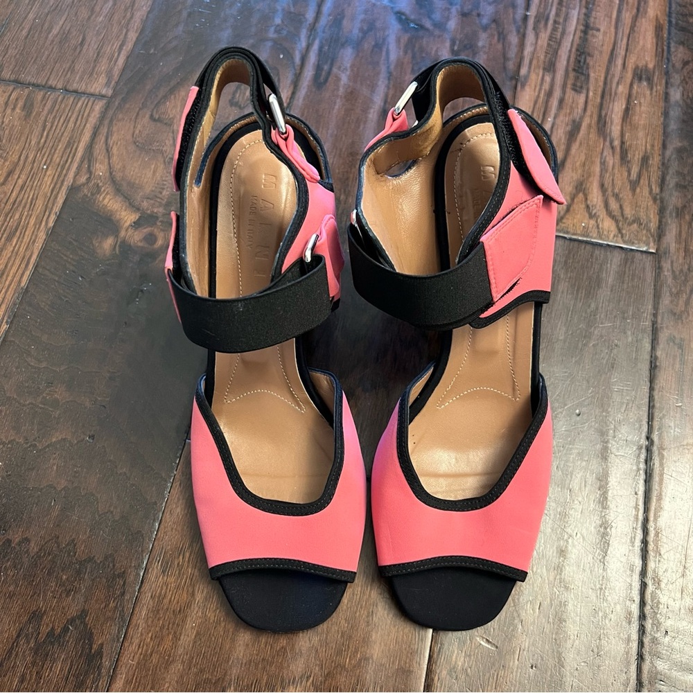 Authentic Marni Neoprene Pink Ankle Strap Women’s Sandals